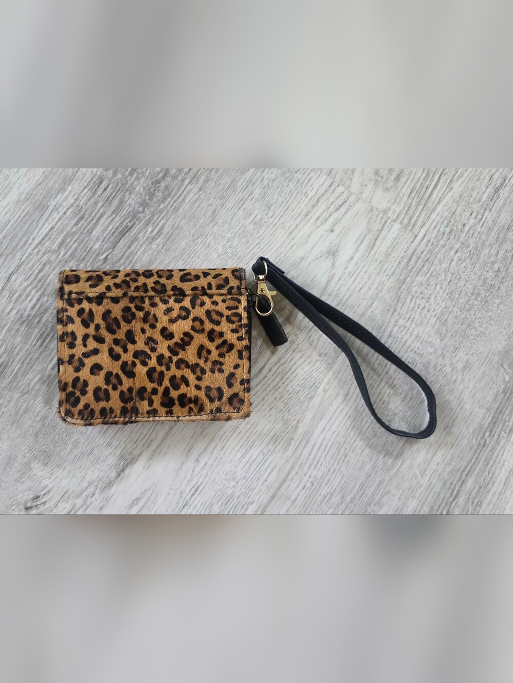 Leather Hair On Hyde Leopard Print Bifold & Zip Wallet 5X4